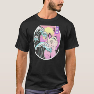 Kool Synthwave damp esthetische trippenkat op o T-shirt