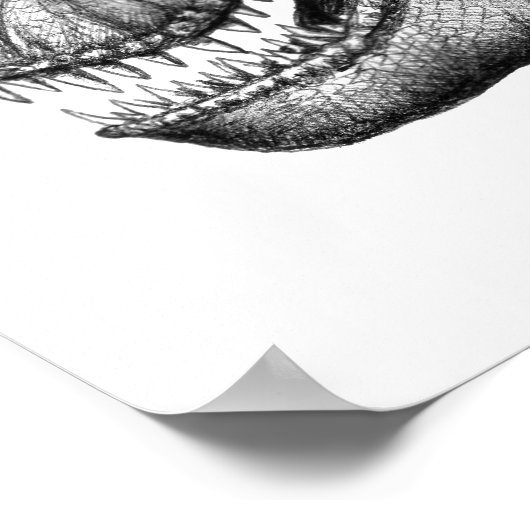 Kool T-Rex dinosaurustekenkunst Poster (Hoek)