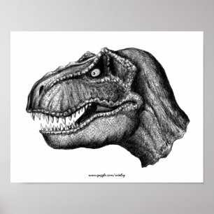 Kool T-Rex dinosaurustekenkunst Poster