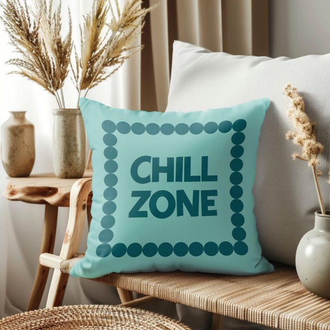 Kool Teal Chill Zone Slaapkamer Bed Decoratie  Kussen (Creator heeft geüpload)