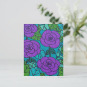 Kool Tones Oerwoud Floral Art Briefkaart (Staand voorkant)