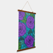 Kool Tones Oerwoud Floral Art Hangend Wandkleed (Gebogen)