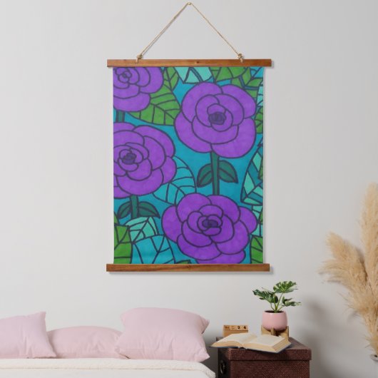 Kool Tones Oerwoud Floral Art Hangend Wandkleed (Slaapkamer)
