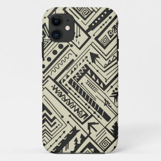 Kool Tribale Geometrische Patroon – Zwart en Crème Case-Mate iPhone Case