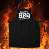 Kool  typografie zwart BBQ-pron voor mannen Schort