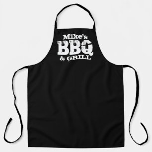 Kool  typografie zwart BBQ-pron voor mannen Schort