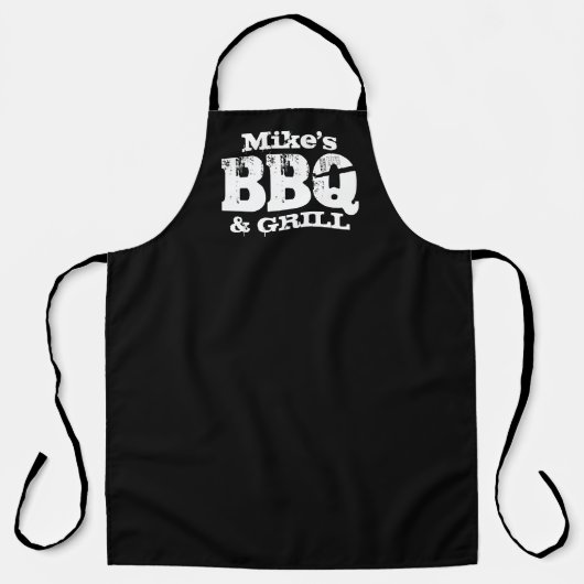 Kool  typografie zwart BBQ-pron voor mannen Schort (Voorkant)