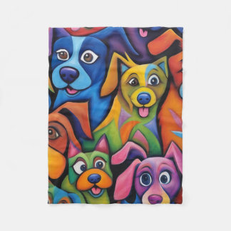 Kool uitziende abstracte cartoonhonden fleece deken