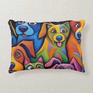 Kool uitziende abstracte honden accent kussen