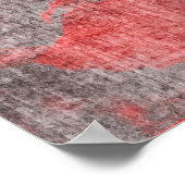 Kool, unieke rode grijze bloemkunst in de aziatisc poster (Hoek)