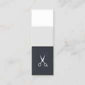 Kool, vers blauw, witte strepen, haarstijllijst mini visitekaartje (Voorkant)