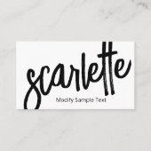 Kool Vet Handgeschreven het Manuscript van de Bors Visitekaartje (Voorkant)