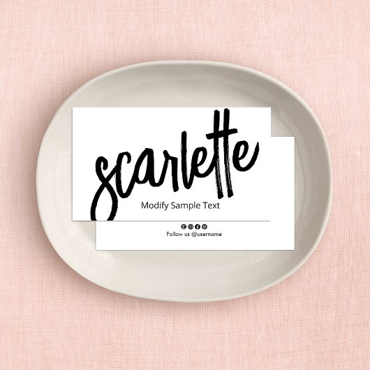 Kool Vet Handgeschreven het Manuscript van de Bors Visitekaartje