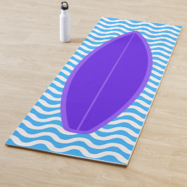 Kool Violet Blue Waves Surfende Yoga Mat