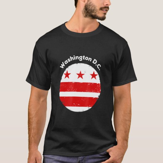 Kool Washington DC-vlagontwerp voor alle leeftijde T-shirt (Voorkant)