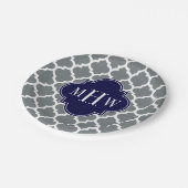 Kool, wat Marokkaans #5 marinemonogram 3 Initiaal Papieren Bordje (Gekanteld)