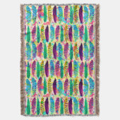 Kool waterverf neonsplatters stamveren veren deken (Voorkant Verticaal)