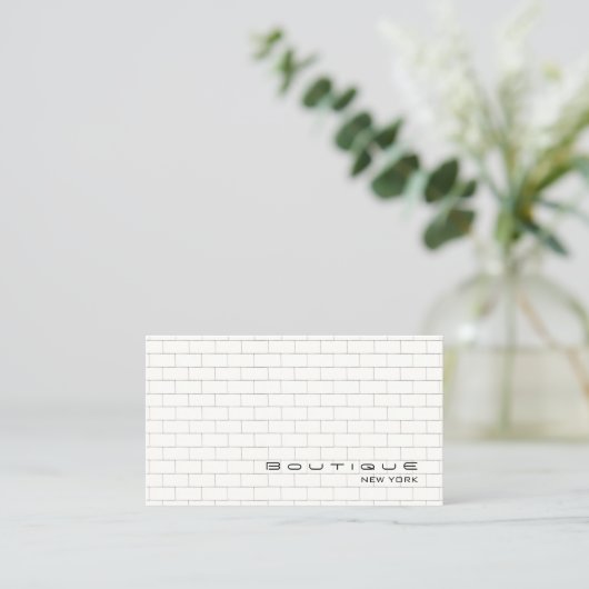 Kool White Subway Tile Patroon Visitekaartje (Staand voorkant)