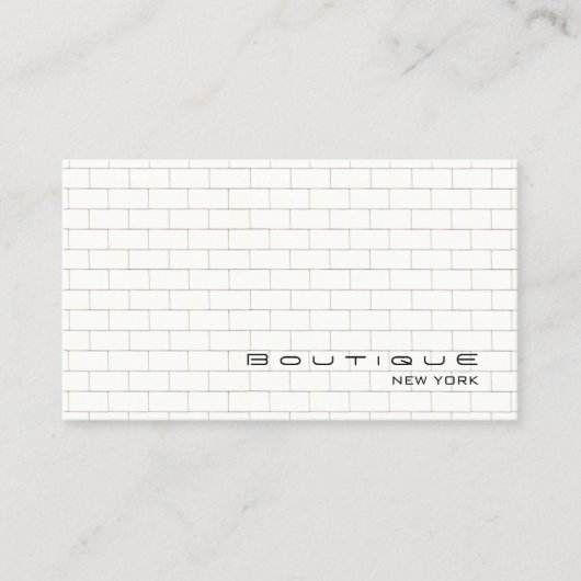 Kool White Subway Tile Patroon Visitekaartje (Voorkant)