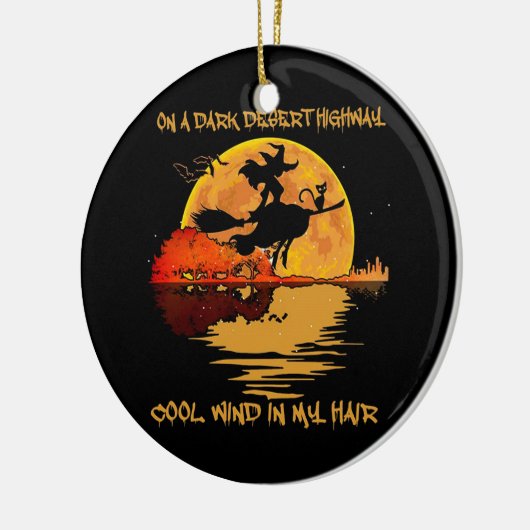 Kool Wind in mijn haar heks Keramisch Ornament (Links)