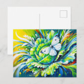 Kool Witte Vlinder op Kool in olieverfschilderij Briefkaart (Voorkant / Achterkant)