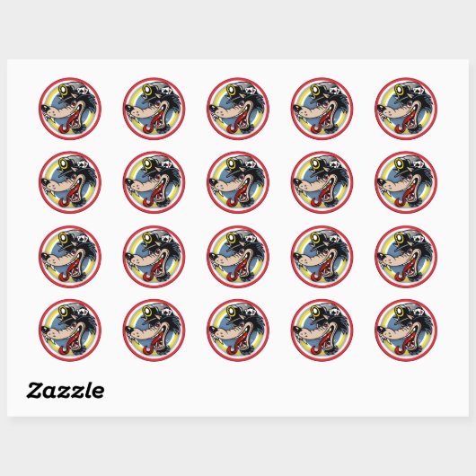 KOOL WOLF RONDE STICKER (Vel)