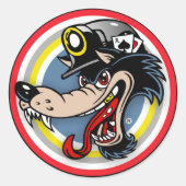 KOOL WOLF RONDE STICKER (Voorkant)