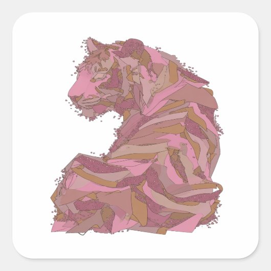 Kool Zilver Abstract Vinyl Stijl Vierkante Sticker (Voorkant)