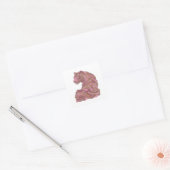 Kool Zilver Abstract Vinyl Stijl Vierkante Sticker (Envelop)