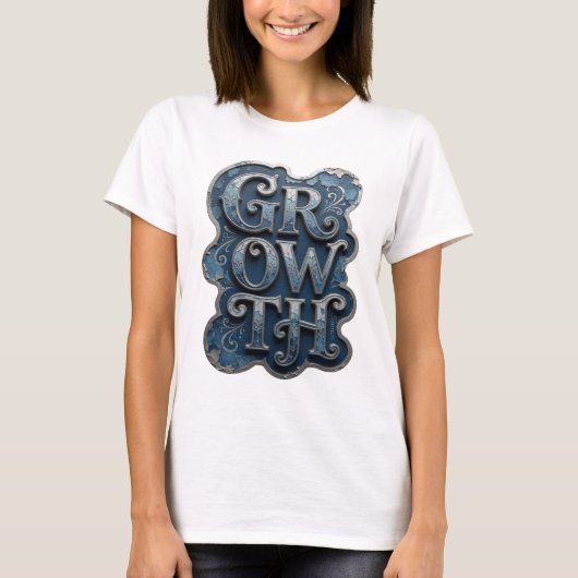 Kool zilver GROEI Modern ontwerp T-shirt (Voorkant)