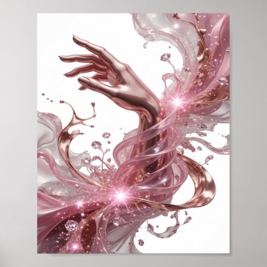 Kool zilver HANDS OF ETERNITY Statement Ontwerp Poster (Voorkant)