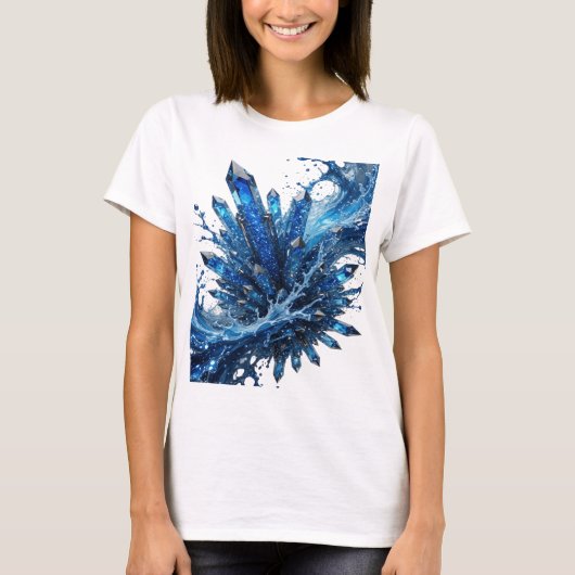 Kool Zilver WATER ELEMENTAIR ENERGIE Print T-shirt (Voorkant)