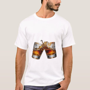 Kool zilver WHISKY SPLASH Grafische T-shirt