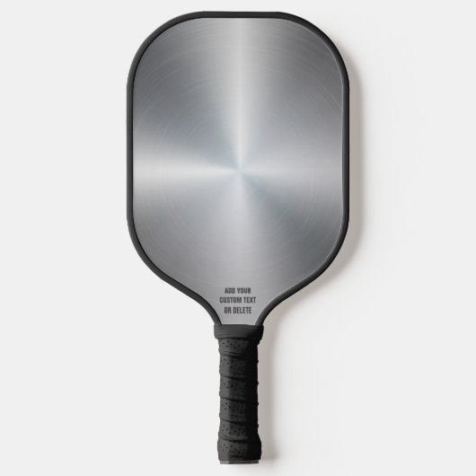 Kool Zilverborde Metale Ontwerp Persoonlijke Tekst Pickleball Paddle (Voorkant)