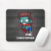 Kool Zombie Guy met bloed / Verf Splatter Muismat (Met muis)