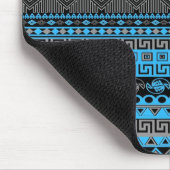 Kool zomersneonblauw Aztec-patroon Muismat (Hoek)