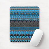 Kool zomersneonblauw Aztec-patroon Muismat (Met muis)