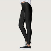 Kool Zwart en Wit Oog Boho Leggings (Links)