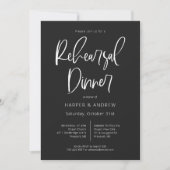 Kool zwart Modern minimalistisch repetitief diner Kaart (Voorkant)