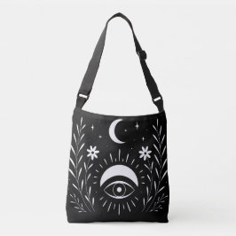 Kool zwart-wit Boho oog Crossbody Tas