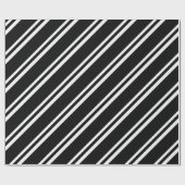 Kool zwart-wit diagonale strepen Modern Cadeaupapier (Vlak)