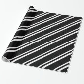Kool zwart-wit diagonale strepen Modern Cadeaupapier (Uitgerold)