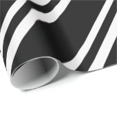 Kool zwart-wit diagonale strepen Modern Cadeaupapier (Rol Hoek)