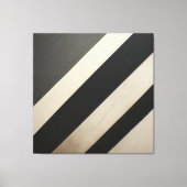 Kool zwart-wit gestreept minimalistisch canvas afdruk (Voorkant)