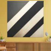 Kool zwart-wit gestreept minimalistisch canvas afdruk (Insitu (Woonkamer))