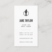 Kool zwart-wit gitaarinstructeur - Verticaal Visitekaartje (Achterkant)