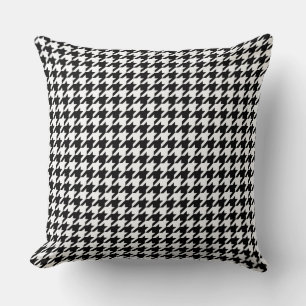 Kool zwart wit grote houndstooth kussen
