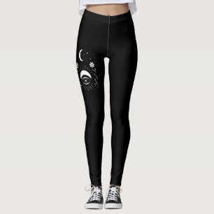 Kool Zwart-Wit Oog Boho Leggings