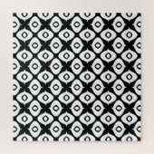 Kool zwart-wit symmetrisch Arabesk patroon Legpuzzel (Verticaal)