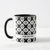 Kool zwart-wit symmetrisch Arabesk patroon Mok (Links)